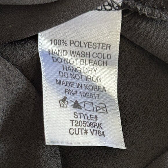 SOPRANO Womens XS Black Tunic Top High Low Split Sides Sheer Flowy T20508RK - Picture 6 of 6